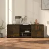Image de vidaXL Buffets 3 pcs Chêne fumé Bois d'ingénierie