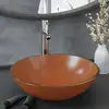 Image de vidaXL Lavabo de bain avec robinet et drain à poussoir Verre trempé