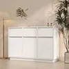 Image de vidaXL Buffet blanc 111x36x75 cm bois massif de pin