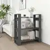 Image de vidaXL Bibliothèque/Séparateur de pièce Gris 80x35x91 cm Pin solide