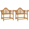 Image de vidaXL Lot de 2 Chaises de Jardin, Sièges avec Accoudoirs, Fauteuils avec Dossier, Meubles de Patio Terrasse Extérieur, Bois de Teck Massif