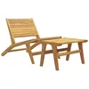 Image de vidaXL Chaise de jardin avec repose-pieds Bois de teck solide