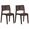 Image de vidaXL Chaises de jardin lot de 2 Moka Polypropylène