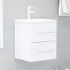 Image de vidaXL Armoire d'évier avec lavabo intégré Blanc Aggloméré