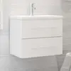 Image de vidaXL Armoire d'évier avec lavabo intégré Blanc Aggloméré