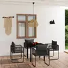 Image de vidaXL Ensemble à manger de jardin 5 pcs Noir