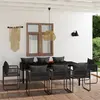 Image de vidaXL Ensemble à manger de jardin 9 pcs Noir