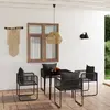 Image de vidaXL Ensemble à manger de jardin 5 pcs Noir