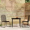 Image de vidaXL Ensemble à manger de jardin 3 pcs Noir