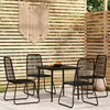 Image de vidaXL Ensemble à manger de jardin 5 pcs Noir