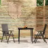 Image de vidaXL Ensemble à manger de jardin 3 pcs Noir