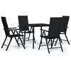 Image de vidaXL Ensemble à manger de jardin 5 pcs Noir