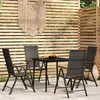 Image de vidaXL Ensemble à manger de jardin 5 pcs Noir