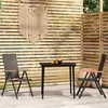 Image de vidaXL Ensemble à manger de jardin 3 pcs Noir