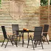 Image de vidaXL Ensemble à manger de jardin 5 pcs Noir