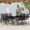 Image de vidaXL Ensemble à manger de jardin 9 pcs Noir