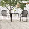 Image de vidaXL Ensemble à manger de jardin 3 pcs Noir