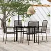Image de vidaXL Ensemble à manger de jardin 5 pcs Noir