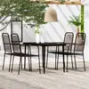 Image de vidaXL Ensemble à manger de jardin 5 pcs Noir