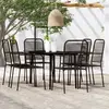 Image de vidaXL Ensemble à manger de jardin 7 pcs Noir