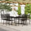 Image de vidaXL Ensemble à manger de jardin 9 pcs Noir