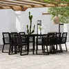 Image de vidaXL Ensemble à manger de jardin 9 pcs Noir
