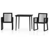 Image de vidaXL Ensemble à manger de jardin 3 pcs Noir