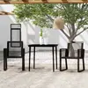 Image de vidaXL Ensemble à manger de jardin 3 pcs Noir
