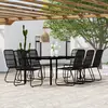 Image de vidaXL Ensemble à manger de jardin 9 pcs Noir