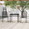 Image de vidaXL Ensemble à manger de jardin 3 pcs Noir