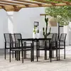 Image de vidaXL Ensemble à manger de jardin 7 pcs Noir