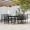Image de vidaXL Ensemble à manger de jardin 9 pcs Noir
