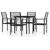 Image de vidaXL Ensemble à manger de jardin 5 pcs Noir