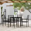 Image de vidaXL Ensemble à manger de jardin 5 pcs Noir