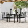 Image de vidaXL Ensemble à manger de jardin 5 pcs Noir