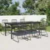 Image de vidaXL Ensemble à manger de jardin 7 pcs Noir Rotin PVC
