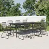 Image de vidaXL Ensemble à manger de jardin 9 pcs noir rotin PVC
