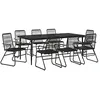 Image de vidaXL Ensemble à manger de jardin 9 pcs noir rotin PVC