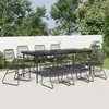 Image de vidaXL Ensemble à manger de jardin 9 pcs noir rotin PVC