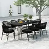 Image de vidaXL Ensemble à manger de jardin 9 pcs Noir
