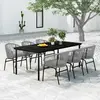 Image de vidaXL Ensemble à manger de jardin 7 pcs Gris