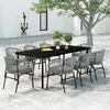 Image de vidaXL Ensemble à manger de jardin 9 pcs Gris