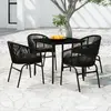 Image de vidaXL Ensemble à manger de jardin 5 pcs Noir