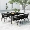 Image de vidaXL Ensemble à manger de jardin 7 pcs Noir