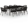 Image de vidaXL Ensemble à manger de jardin 9 pcs Noir