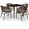 Image de vidaXL Ensemble à manger de jardin 5 pcs Marron