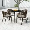 Image de vidaXL Ensemble à manger de jardin 5 pcs Marron