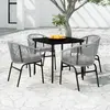 Image de vidaXL Ensemble à manger de jardin 5 pcs Gris