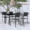 Image de vidaXL Ensemble à manger de jardin 5 pcs Noir