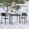 Image de vidaXL Ensemble à manger de jardin 3 pcs Noir